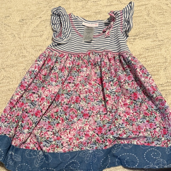 Bonnie Jean Other - Bonnie Jean Pink Floral and Blue Striped Dress